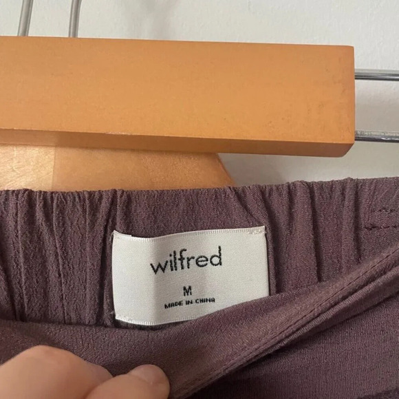 Aritzia Wilfred Faun Wide-Leg Pants Dark Mauve Purple  Size Medium - Picture 5 of 7